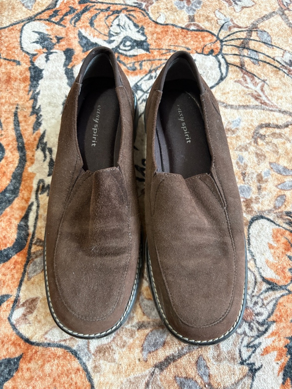 Easy Spirit Brown Suede Slip-On Loafers for women